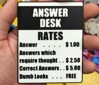 Answer desk rates