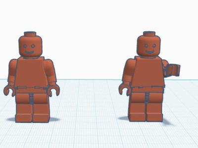 Lego men for holding things in Tinkercad