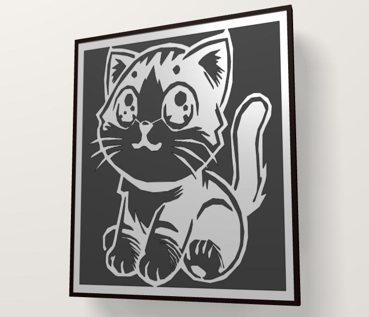 Sweet kitty framed wall 2d Art