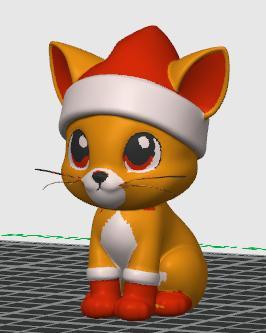 Cute Christmas Kitty Cat with Christmas Hat