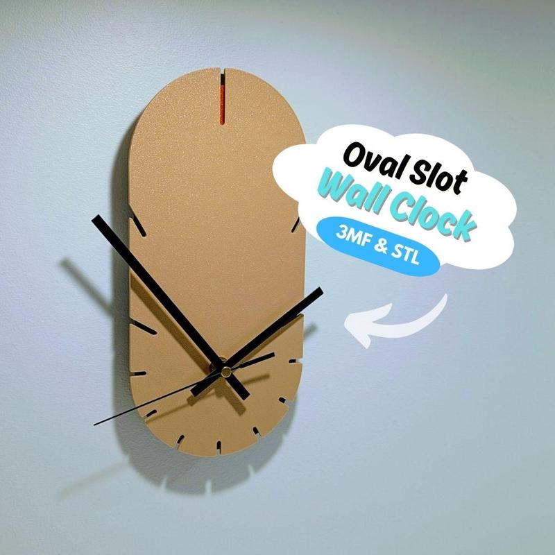 Oval Slot Wall Clock