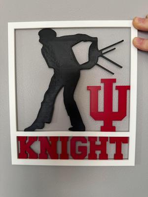 Bobby Knight chair throwing wall sign