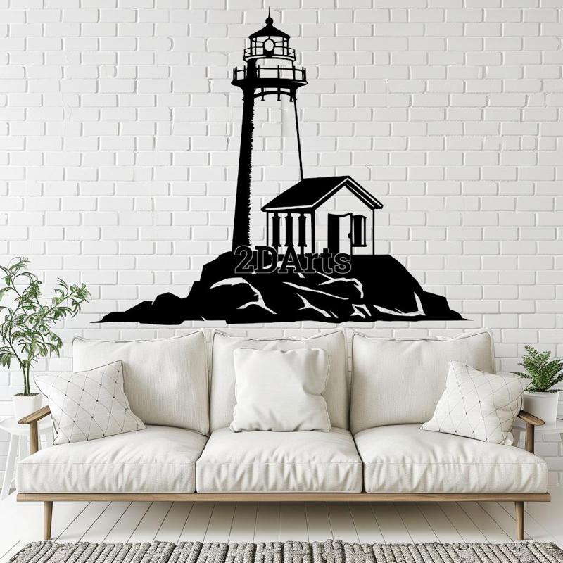 Lighthouse 2D Wall Art/Window Art - Digital STL & SVG File for 3D Printing or Laser Cutting