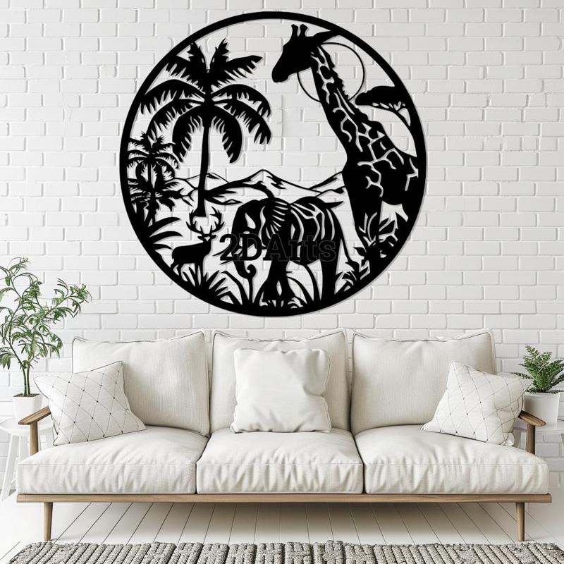 African Wildlife Silhouette STL File Collection for 3D Printing and Laser Cutting