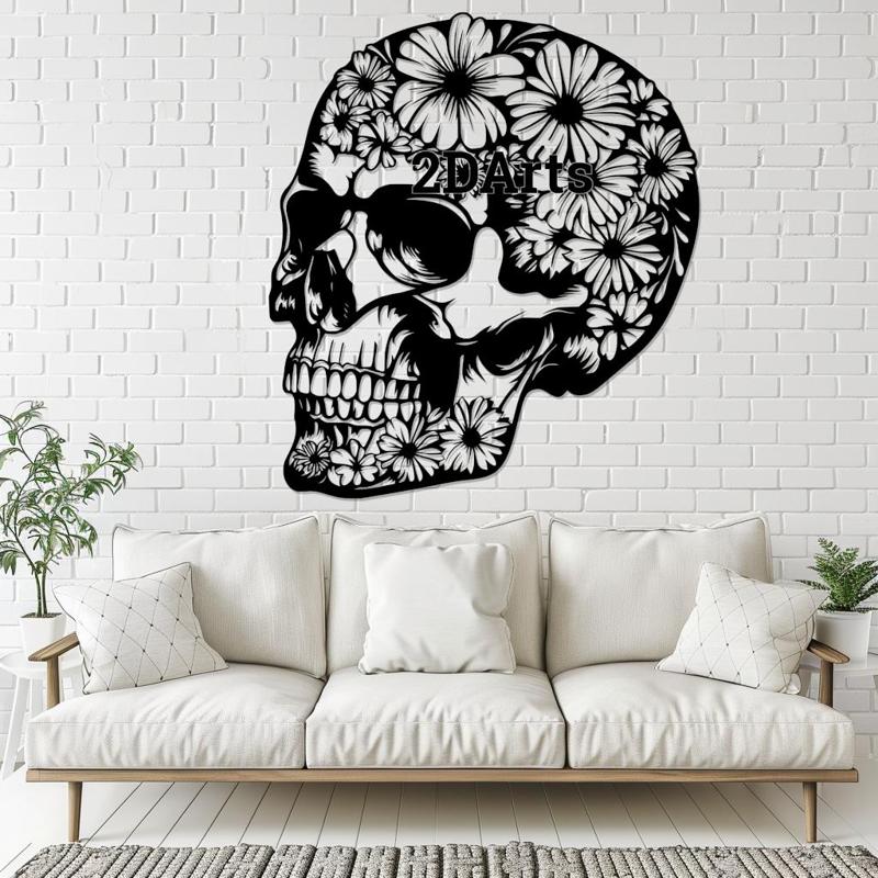 Flower Skull 2D Wall Art/Window Art
