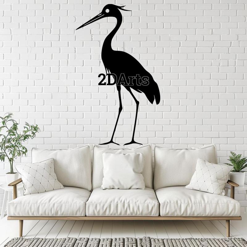 Heron 2D Wall Art/Window Art - Digital STL & SVG File for 3D Printing or Laser Cutting