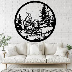 Santa Claus with Reindeer 2D Wall Art/Window Art - Digital STL & SVG File for 3D Printing or Laser C