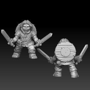 Halfling warrior with dual swords