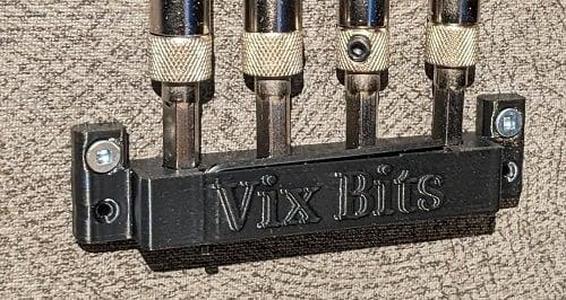 Vix Bit - Self Centering Bit - 4 Piece Set Holder Mount 