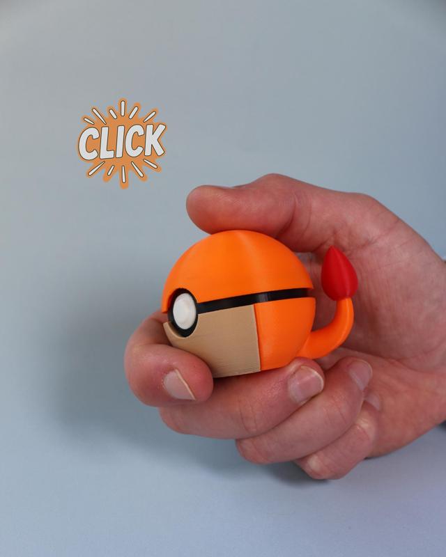 Charmander Ball Fidget Clicker Keychain