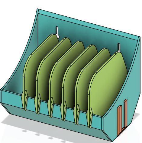 Wall Mount Sandpaper Disk Holder w/Dividers