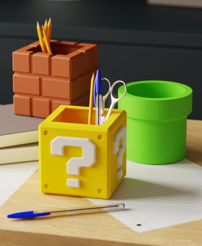 RETRO BLOCK Collection - Pen Holder Set