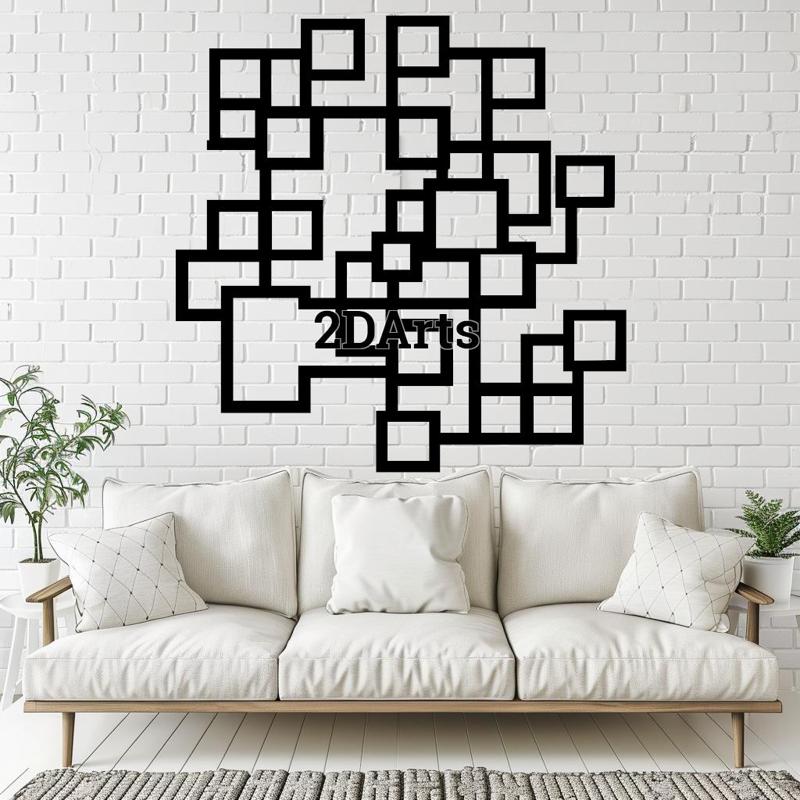Square Art 2D Wall Art/Window Art - Digital STL & SVG Files for 3D Printing and Laser Cutting