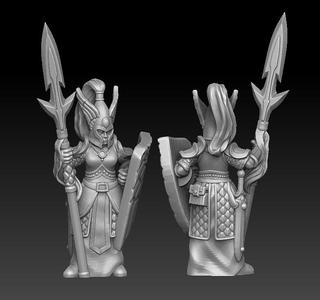 Elf guardian with spear and sheld
