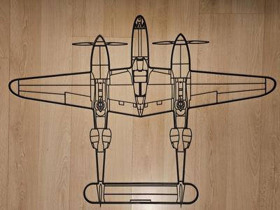 P38 Lightning Wallart (Large) 