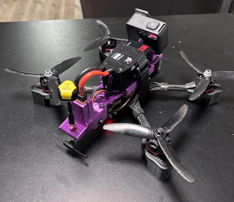 QAV-S 5 IN - Custom top plate and XT60 holder + rear antenna mount