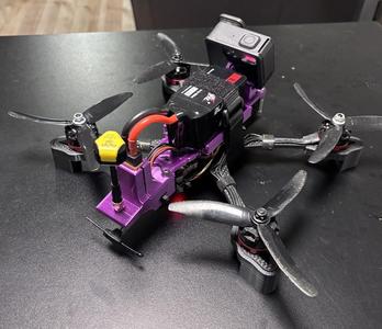 QAV-S 5 IN - Custom top plate and XT60 holder + rear antenna mount
