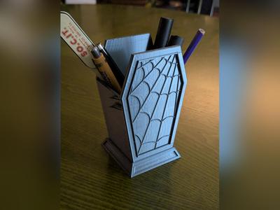 Coffin pen / pencil holder