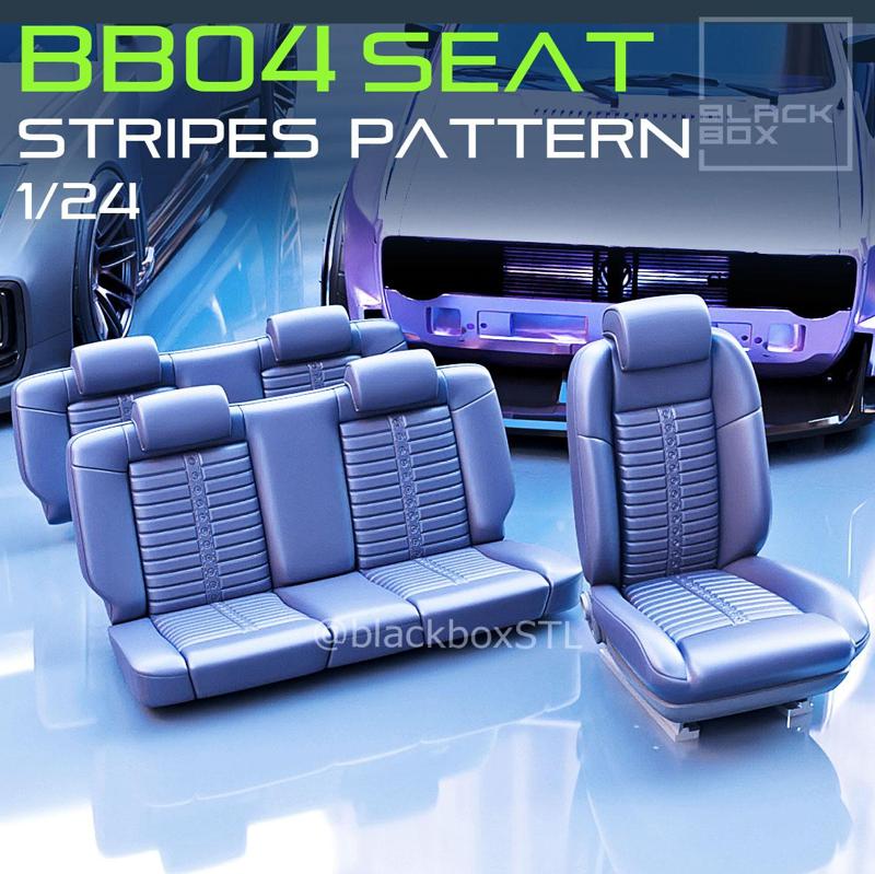 BB04a Stripes Pattern Seat FOR DIECAST AND MODELKITS 1-24th