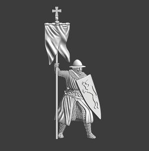 Medieval sergeant with crusader banner