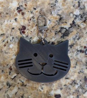 Cat Face Bag Charm/Keychain And Leather Pattern   