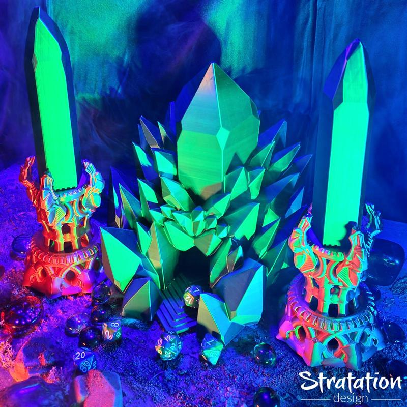 Ethereal Prism Dice Tower and Crystal Pedestal Bundle