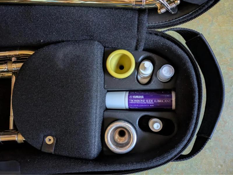 Accessory organizer for BonnaCase for bass trombones   