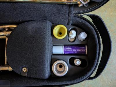 Accessory organizer for BonnaCase for bass trombones   