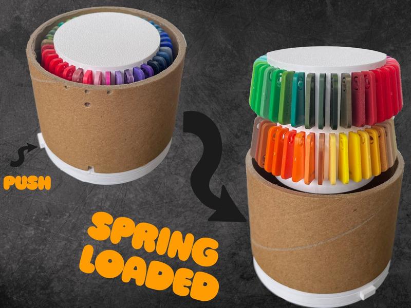 Compact filament swatch holder