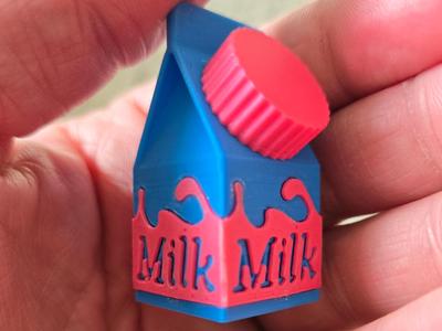 Pill Container Keychain - Milk Box