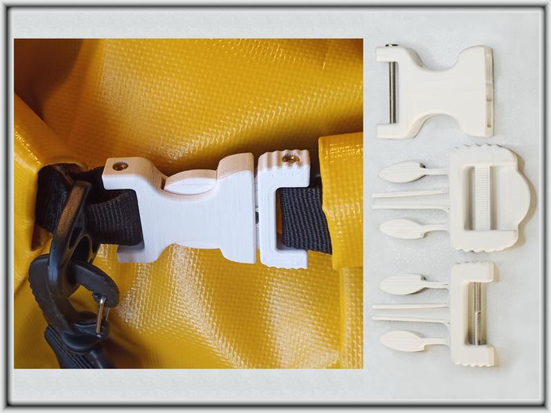 Side-Release Buckle Replacement - Pin & Ladder Lock - 24 mm - with M3 screw as a retaining pin for seabag, complete