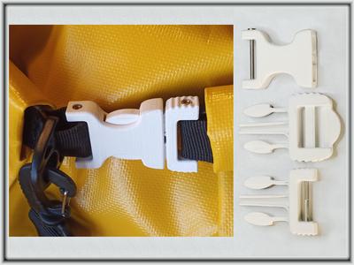 Side-Release Buckle Replacement - Pin & Ladder Lock - 24 mm - with M3 screw as a retaining pin for seabag, complete