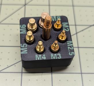 Gridfinity heat-set insert tip holder - resized