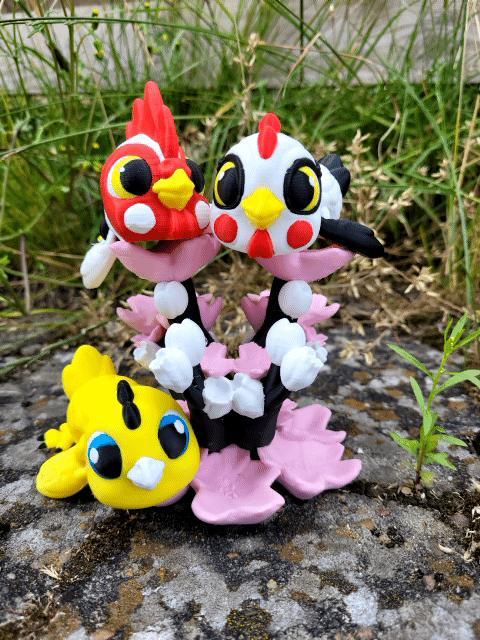 Sassie Hatchlings Rooster, Hen and Chick