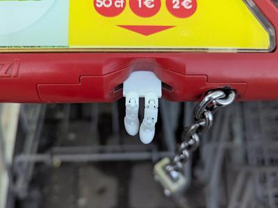 shopping cart chip "Dead man" 1 Euro sized