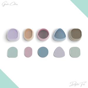 Striped Basic Shapes Polymer Clay Cutter Package, 5 Models, 2 Cutter Version, 5 Sizes Included