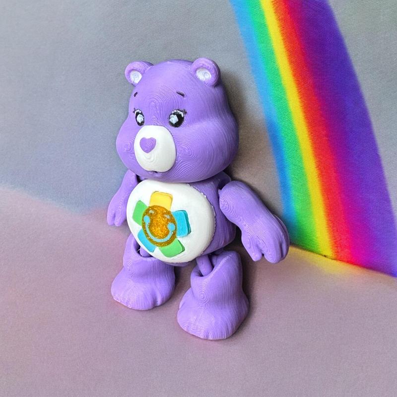 Harmony Bear, Care Bear, Flexi, Print in Place, Keychain, Articulated