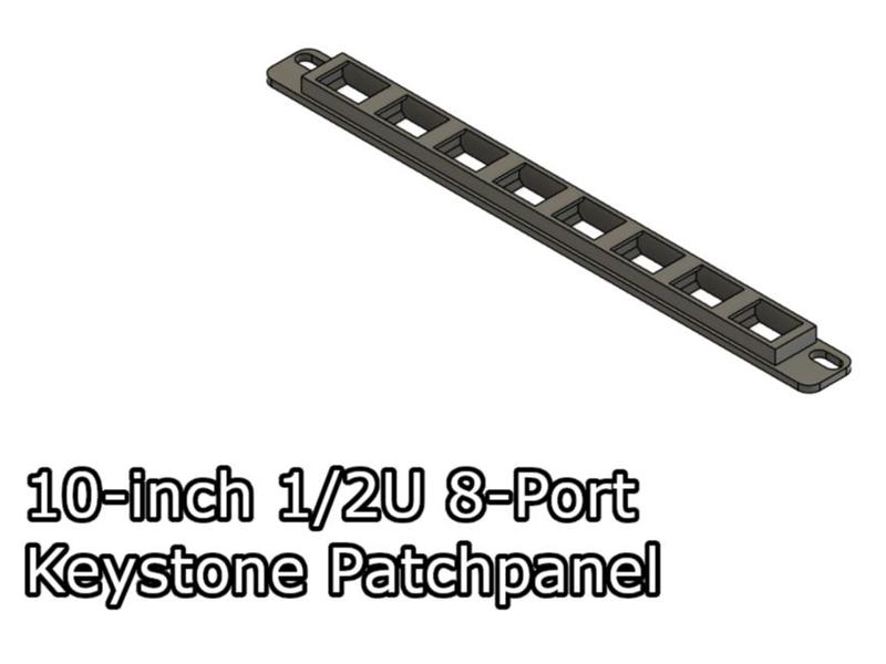 10-inch 1/2U Keystone Patchpanel x8 ports