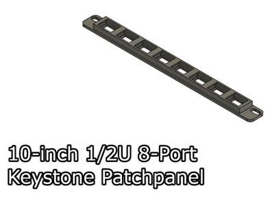 10-inch 1/2U Keystone Patchpanel x8 ports