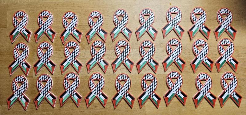 Ribbon with Keffiyeh & Palestine flag