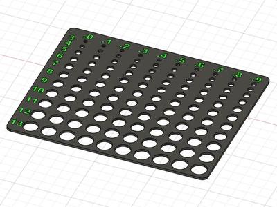 Hole size gauge 3mm to 13.9mm (2 color version)