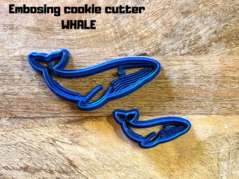 Whale stamp embossing cookie cutter