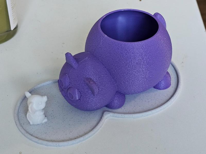 Cat Planter Pot Support Free Flower Vase Pet