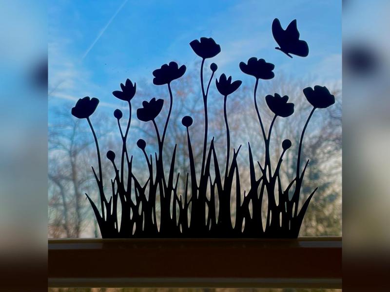 Window picture - Flower meadow picture 