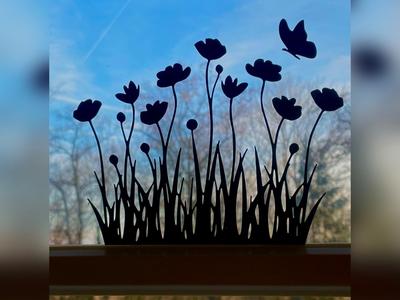 Window picture - Flower meadow picture 