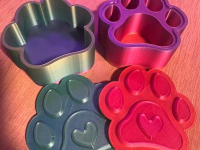 Paw Print Box for Jewelry or Treats 