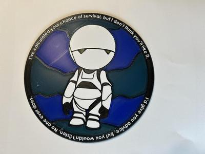 Marvin Stained Glass & Stand (Hitchhiker's Guide)