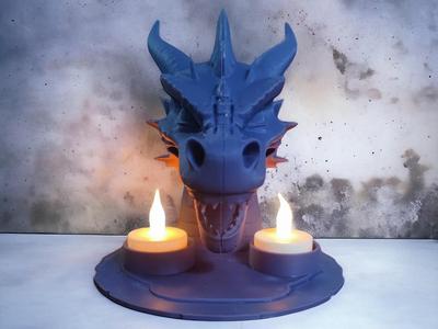 Summon the Magic: LED Tealight Holder Dragon Head