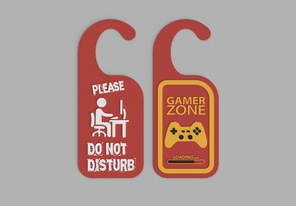 "Gamer Zone" and "Do Not Disturb" Door Sign for Room