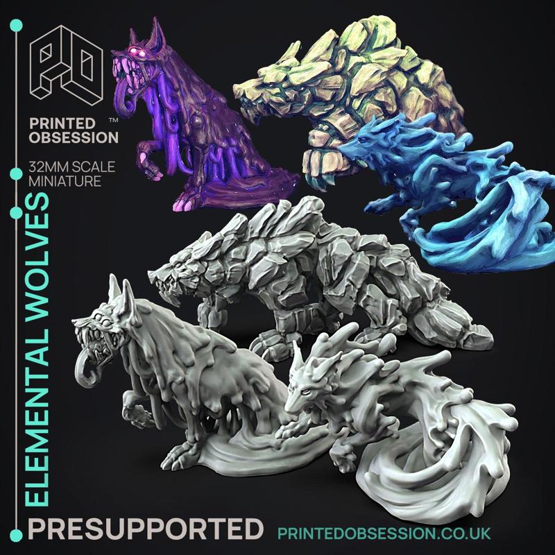 FREE Elemental Wolves - Pack 2 - 32 mm scale